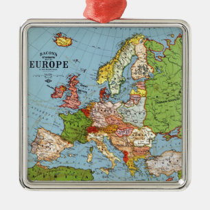 Vintages Europa 20. Jahrhundert - Allgemeine Karte Ornament Aus Metall