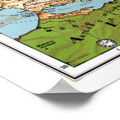 Vintages Europa 20. Jahrhundert - Allgemeine Karte Poster (Ecke)