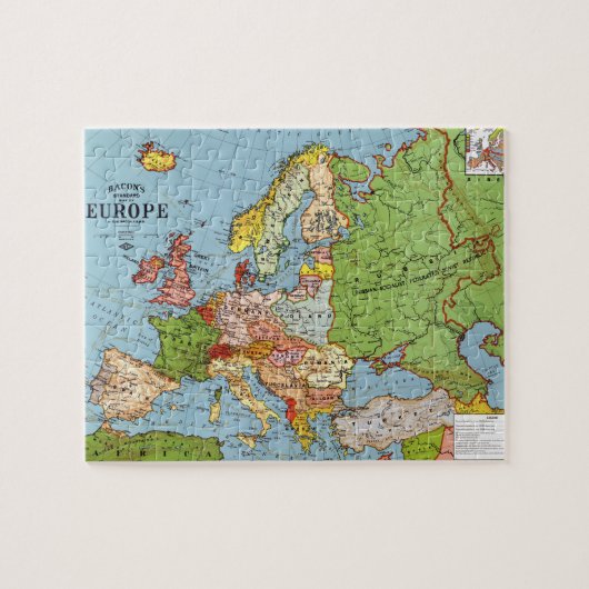 Vintages Europa 20. Jahrhundert Allgemeine Karte Puzzle (Horizontal)