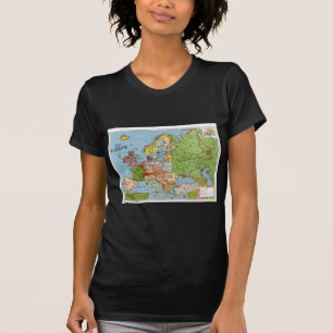 Vintages Europa 20. Jahrhundert - Allgemeine Karte T-Shirt