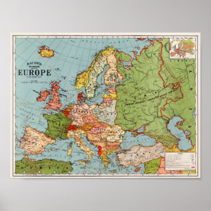 Vintages Europa 20. Jahrhundert Bacons Standardkar Poster