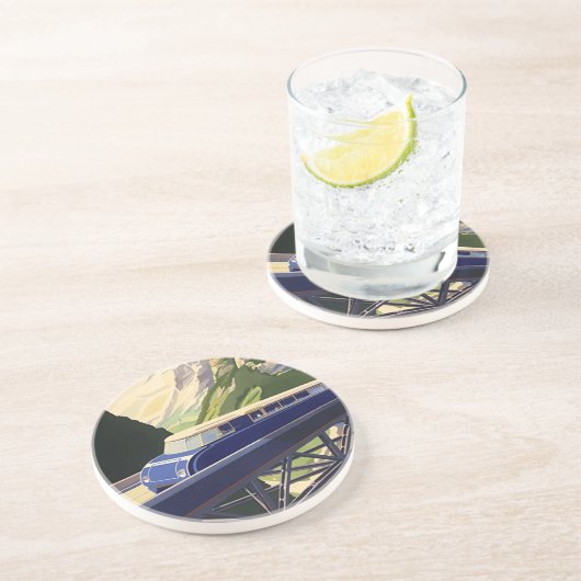 Vintages Europa Bahnreisen Getränkeuntersetzer (Seite)