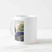 Vintages Europa Bahnreisen Kaffeetasse (Vorderseite Links)