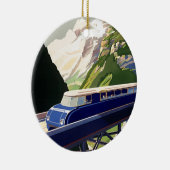 Vintages Europa Bahnreisen Keramik Ornament (Rechts)