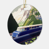 Vintages Europa Bahnreisen Keramik Ornament (Links)