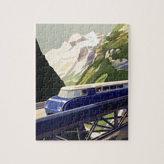 Vintages Europa Bahnreisen Puzzle (Vertikal)