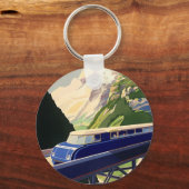 Vintages Europa Bahnreisen Schlüsselanhänger (Vorderseite)