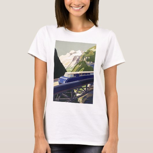 Vintages Europa Bahnreisen T-Shirt (Vorderseite)