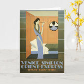 Vintages Europa mit Zug Orient Express Karte (Gelbe Blume)