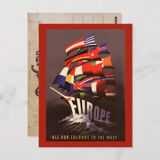Vintages Europa per Postkarte (Vorne/Hinten)