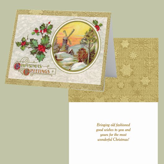 Vintages europäisches Weihnachtsfest Feiertagskarte