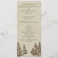 Vintages Evergreen-Hochzeitsprogramm