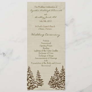 Vintages Evergreen-Hochzeitsprogramm Programm