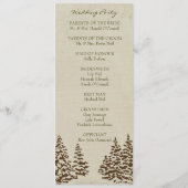 Vintages Evergreen-Hochzeitsprogramm Programm (Rückseite)