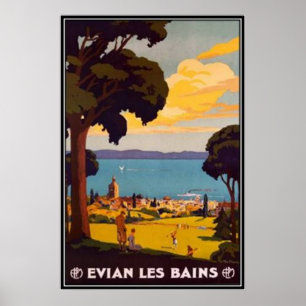 Vintages Évian-les-Bains, Rhône-Alpes, Frankreich Poster