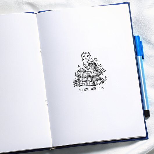 Vintages Ex Libris Owl, Buchzeichen Benutzerdefini Gummistempel