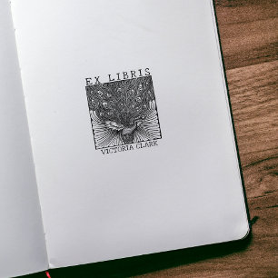 Vintages Ex Libris Pfau, benutzerdefiniertes Buch Gummistempel