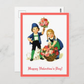 Vintages Exemplar von Valentine Children & Blume Postkarte (Vorne/Hinten)