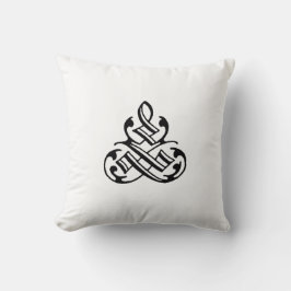 Vintages Extravagantes Geblüht Schwarz-Weiß-Kissen Kissen