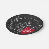Vintages Extravagantes Herz - Chalkboard Wedding Pappteller (Schrägansicht)
