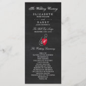 Vintages Extravagantes Herz - Chalkboard Wedding Programm (Vorderseite)