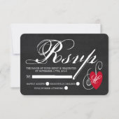 Vintages Extravagantes Herz - Chalkboard Wedding RSVP Karte (Vorderseite)