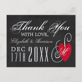 Vintages Extravagantes Herz - Chalkboard Wedding V Postkarte