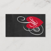 Vintages Extravagantes Herz - Chalkboard Wedding W Begleitkarte (Rückseite)