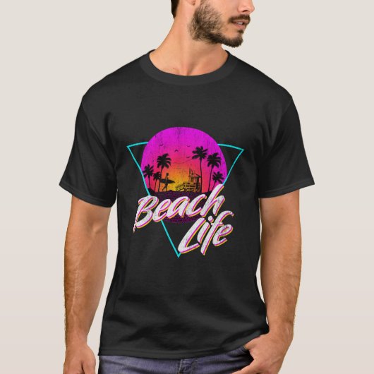 Vintages Fade Beach Life T-Shirt (Vorderseite)