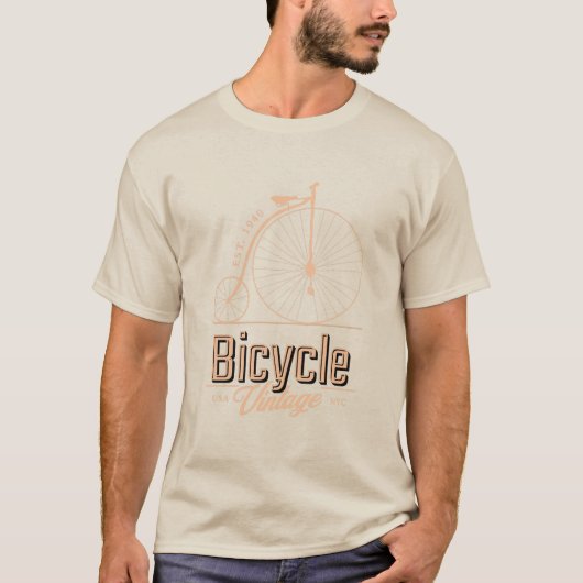 Vintages Fahrrad 1940 für ihn beige T - Shirt (Vorderseite)