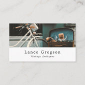 Vintages Fahrrad, Antiquitätengeschäft Treuekarte (Rückseite)