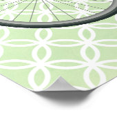Vintages Fahrrad auf dem Green Retro Art Poster (Ecke)