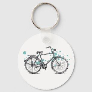 Vintages Fahrrad, das Schlüsselkette zeichnet Schlüsselanhänger