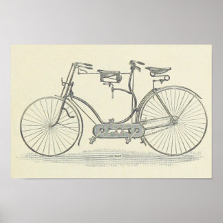 Vintages Fahrrad für zwei Drucke