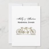 Vintages Fahrrad für Zwei-/Tandem-Fahrrad Gold Einladung (Vorderseite)