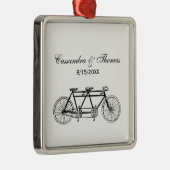 Vintages Fahrrad für Zweirad/Tandem Silbernes Ornament (Rechts)