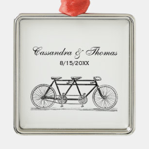 Vintages Fahrrad für Zweirad/Tandem Silbernes Ornament