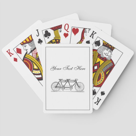 Vintages Fahrrad für Zweirad/Tandem Spielkarten (Rückseite)