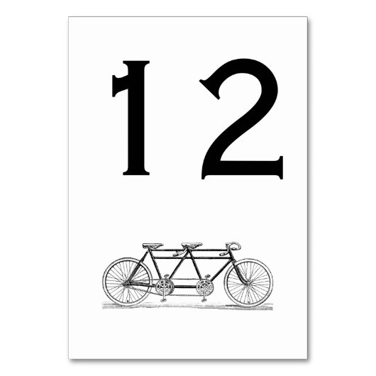 Vintages Fahrrad für Zweirad/Tandem Tischnummer (Vorderseite)