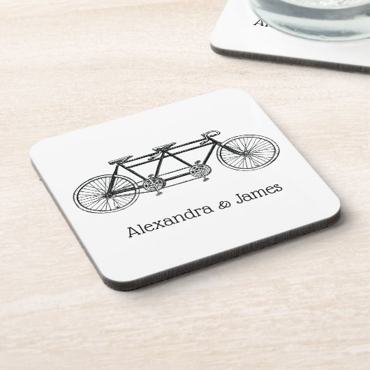 Vintages Fahrrad für Zweirad/Tandem Untersetzer (Linke Seite)