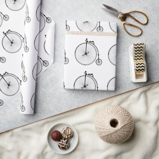 Vintages Fahrrad Geschenkpapier (Kunsthandwerk)