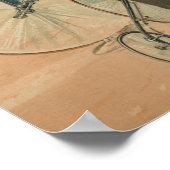 Vintages Fahrrad Hoch-Rad und Art-Poster Poster (Ecke)