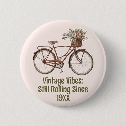 Vintages Fahrrad - individuell einstellbare Taste Button (Vorderseite)