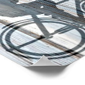 Vintages Fahrrad Männer Rustikale Holzpappe Kunst Poster (Ecke)