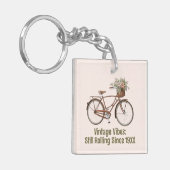 Vintages Fahrrad Maßgeschneiderter Schlüsselanhäng Schlüsselanhänger (Vorderseite links)