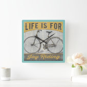 Vintages Fahrrad mit Angebot Quadratische Wanduhr (Zuhause)