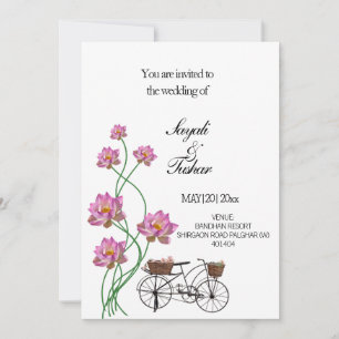 Vintages Fahrrad mit Blume Einladung