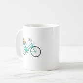 Vintages Fahrrad mit Blume Illustration Kaffeetasse (Vorderseite Links)