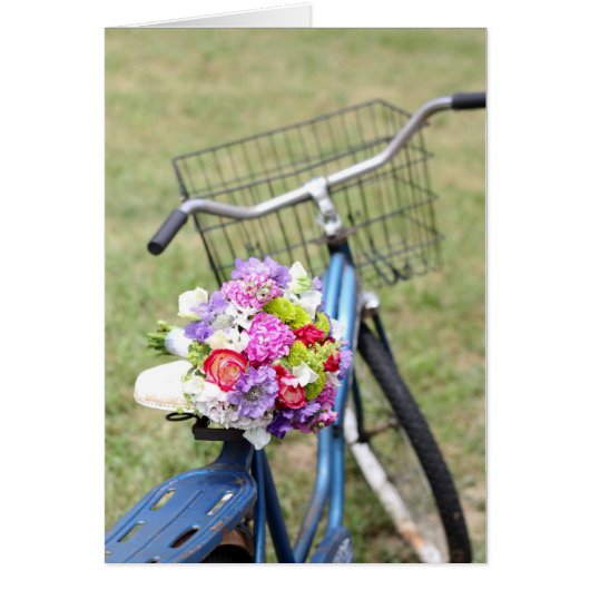Vintages Fahrrad mit Blume-Karte (Vorne)
