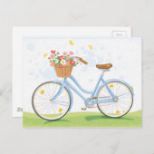 Vintages Fahrrad mit Blume Postkarte (Vorne/Hinten)